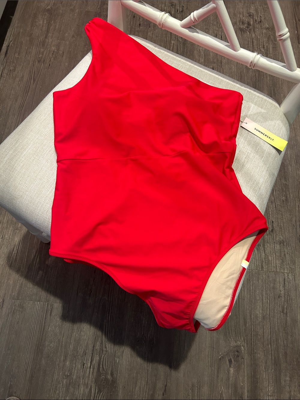 Summersalt One-Shoulder Bright Red One-Piece Swimsuit AND matching swim skirt!